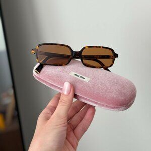 Miu Miu Men Sunglasses Havana Brown Rectangle MU11ZSF VAU2Z1 NEW AUTHENTIC